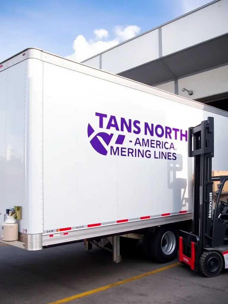 A dry van trailer being loaded with boxes at a warehouse, showcasing the versatility of dry van services for various goods.