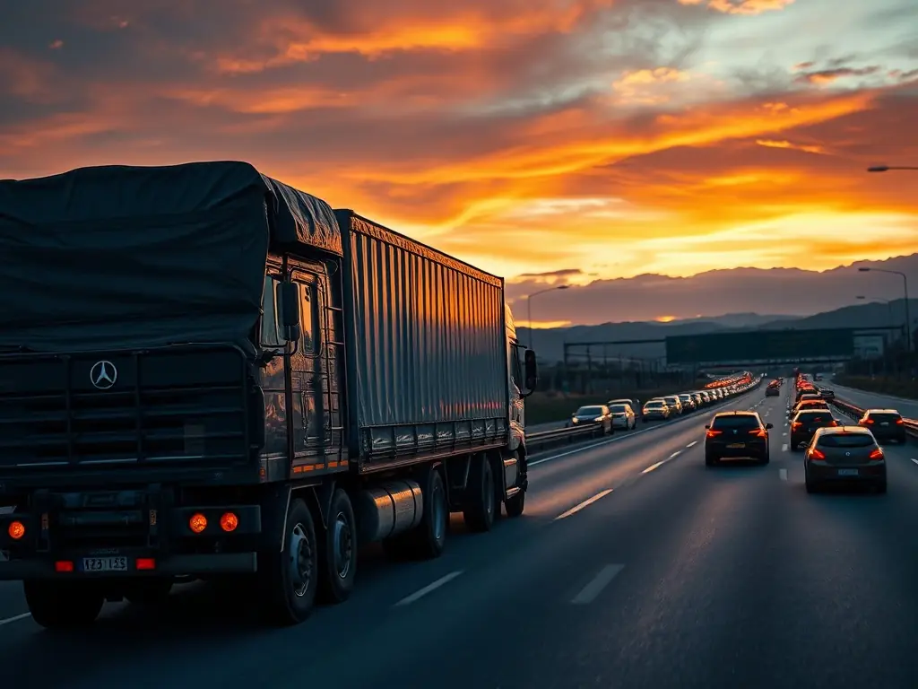A visual representation of a full truckload (FTL) shipment in transit, emphasizing the speed and directness of TransLogistics' FTL services.